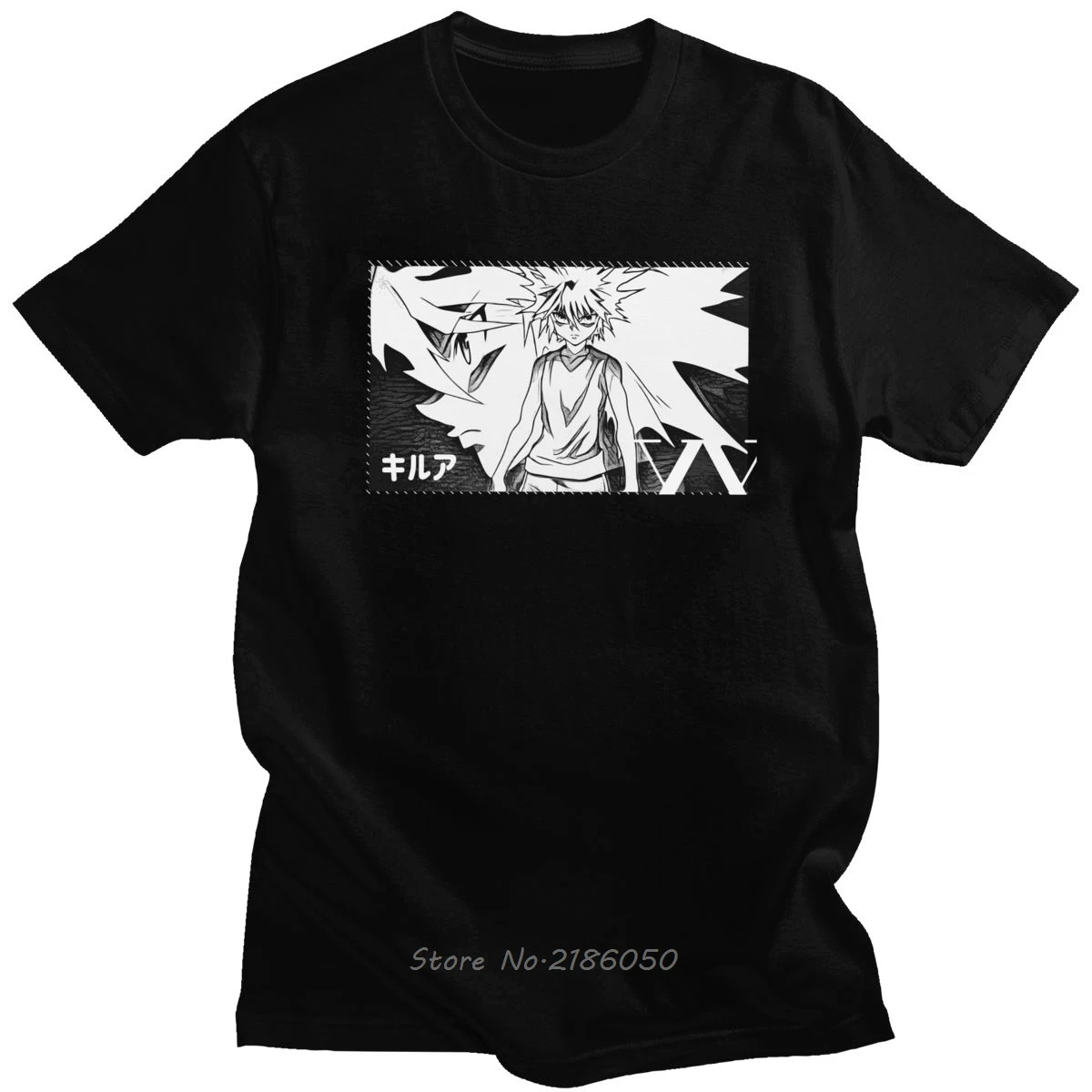 Мужская хлопковая футболка Killua Zoldyck Hunter X Повседневная с круглым вырезом и