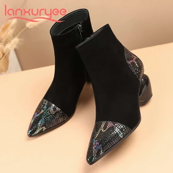 Lanxuryee large size genuine leather winter shoes pointed toe strange high heel young lady streetwear fashion ankle boots L2f6
Lanxuryee large size genuine leather winter shoes pointed toe strange high heel young lady streetwear fashion ankle boots L2f6