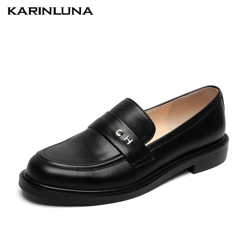 Karinluna Brand Top Quality Luxury Genuine Leather Loafers Patchwork Chunky Heel Shoes Woman Casual Comfortable Spring Pumps
Karinluna Brand Top Quality Luxury Genuine Leather Loafers Patchwork Chunky Heel Shoes Woman Casual Comfortable Spring Pumps
