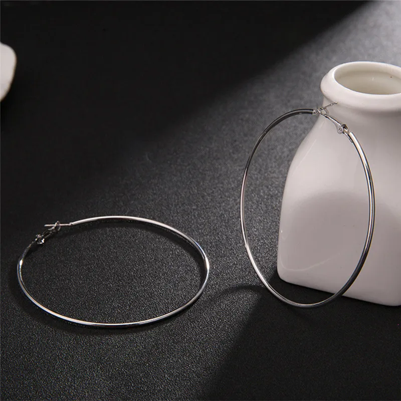 Фото 1 пара женские серьги-кольца из металла 4/6/8 см | Украшения и аксессуары