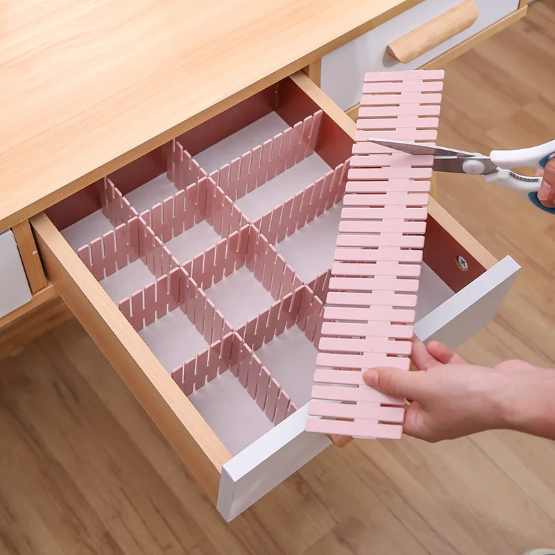 4pc Adjustable Plastic Drawer Divider DIY Storage Shelves Household Free Combination Partition Board Space-saving Division Tool
4pc Adjustable Plastic Drawer Divider DIY Storage Shelves Household Free Combination Partition Board Space-saving Division Tool