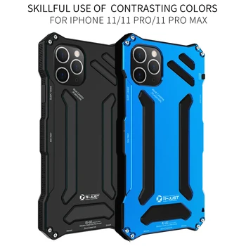 R-JUST Luxury Case For iPhone 11 11Pro MAX Aluminum Metal Heavy Duty Armor Cover Shockproof Dropproof Bumper Frame Blue Black 
R-JUST Luxury Case For iPhone 11 11Pro MAX Aluminum Metal Heavy Duty Armor Cover Shockproof Dropproof Bumper Frame Blue Black