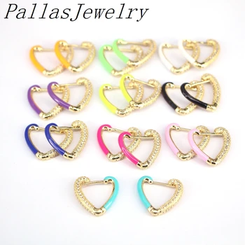 5Pairs Micro Pave CZ Multicolor Enamel Heart Shape huggie hoop earring,Heart Earring in Mix color, party Gift
5Pairs Micro Pave CZ Multicolor Enamel Heart Shape huggie hoop earring,Heart Earring in Mix color, party Gift