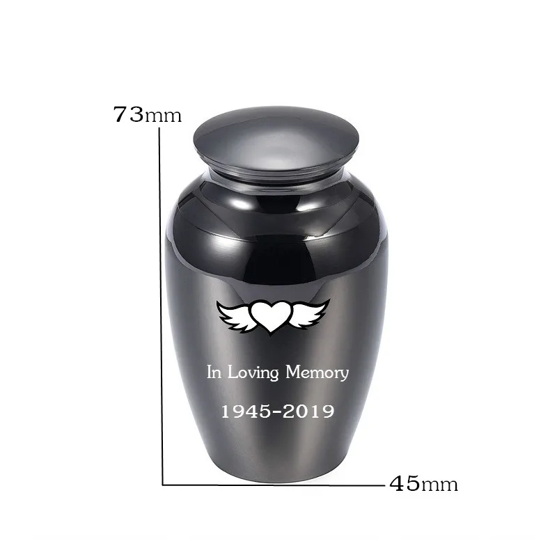 LHP127 2.8 inches Angel Wing&Heart Cremation Mini Urn for Human Ashes,Personized Engrave In Loving Memory Keepsake Urns
LHP127 2.8 inches Angel Wing&Heart Cremation Mini Urn for Human Ashes,Personized Engrave In Loving Memory Keepsake Urns