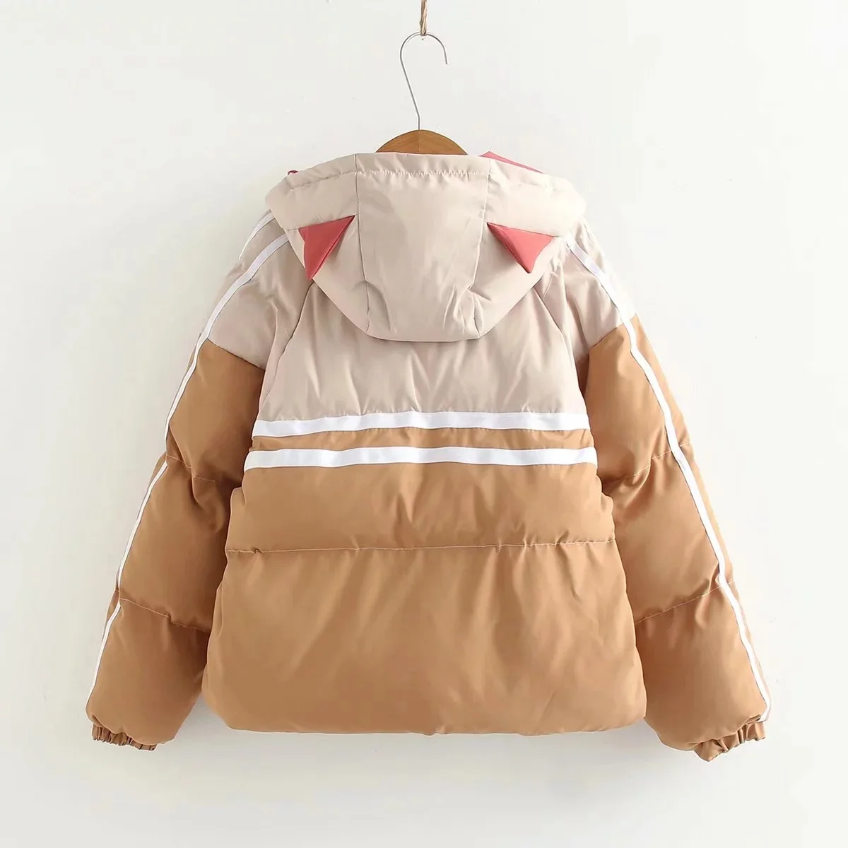 2018 Winter Japanese-style Mori Girl Line Cotton-padded Clothes Heart Pocket Cute Soft Girl Hooded down Coat Cotton Coat 90487 
2018 Winter Japanese-style Mori Girl Line Cotton-padded Clothes Heart Pocket Cute Soft Girl Hooded down Coat Cotton Coat 90487