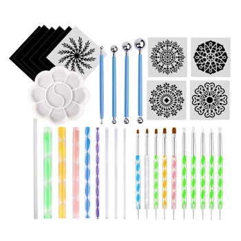 34PCS Mandala Stipple Tool Pen Set Set DIY Dotting Tools Pen Set Graffiti Art Painting Tools Kit with Mandala Stencils
34PCS Mandala Stipple Tool Pen Set Set DIY Dotting Tools Pen Set Graffiti Art Painting Tools Kit with Mandala Stencils