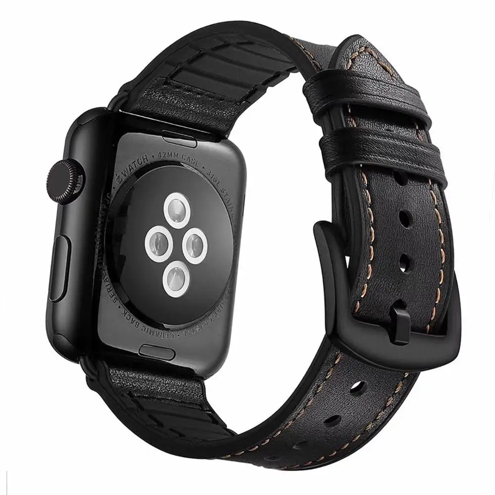 Leather band for apple watch strap for iwatch 38/40 42 / 44mm high quality soft silicone strap back breathable series
Leather band for apple watch strap for iwatch 38/40 42 / 44mm high quality soft silicone strap back breathable series