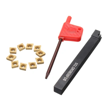 1pc SCLCR0808F06 Tool Holder Boring Bar +10pcs CCMT060204-HM Carbide Inserts with Wrench For Lathe Turning Tool
1pc SCLCR0808F06 Tool Holder Boring Bar +10pcs CCMT060204-HM Carbide Inserts with Wrench For Lathe Turning Tool