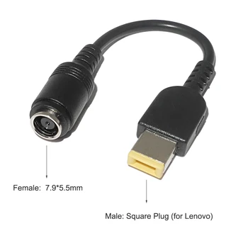 7.9*5.5mm Round Jack to Square Plug Connector Dc Power Adapter Converter Cable Cord for Lenovo ThinkPad YOGA 11 13 G500 Laptop
7.9*5.5mm Round Jack to Square Plug Connector Dc Power Adapter Converter Cable Cord for Lenovo ThinkPad YOGA 11 13 G500 Laptop