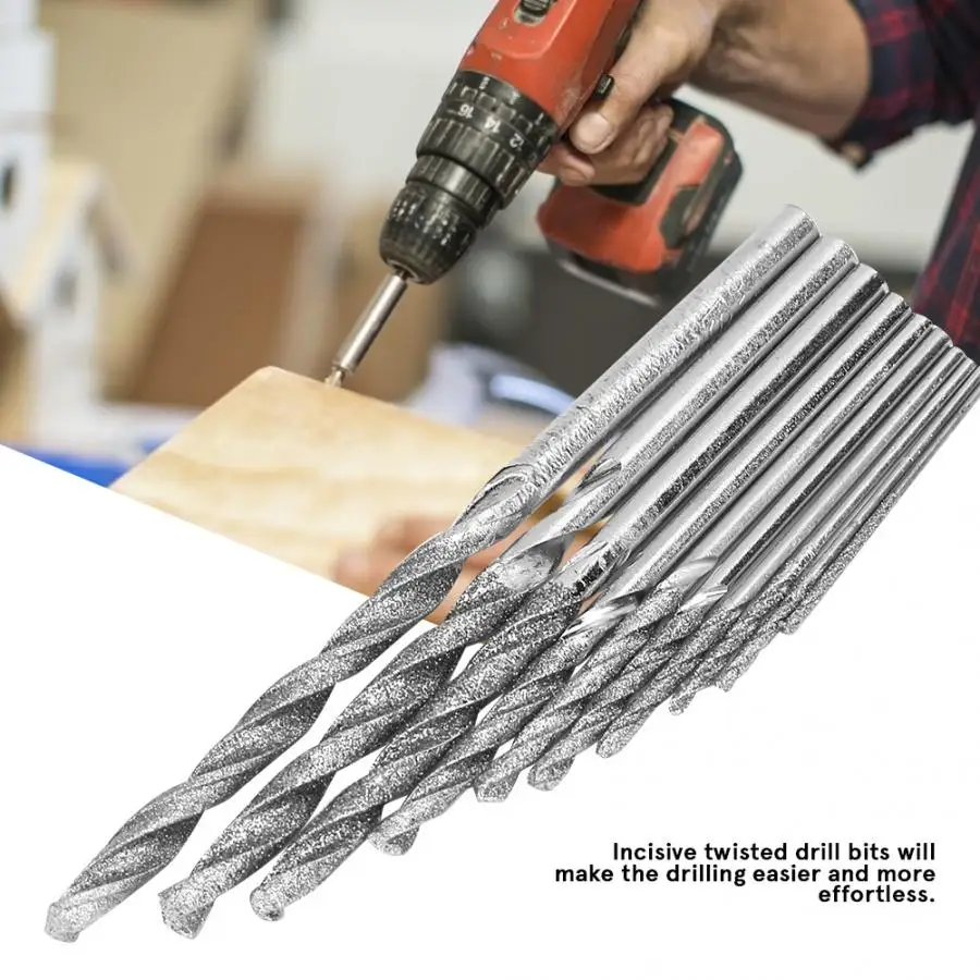 10Pcs/set 0.8-4.0mm Diamond Tipped Drill Bit Set Twist Drill Bits Kit For Glass Tile Stone
10Pcs/set 0.8-4.0mm Diamond Tipped Drill Bit Set Twist Drill Bits Kit For Glass Tile Stone