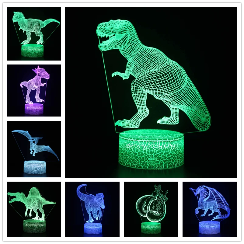 Dinosaur 3D Light LED Table Lamp Slide Light Night Light 7 Color Change mood Light 3AA Battery Powered USB Light
Dinosaur 3D Light LED Table Lamp Slide Light Night Light 7 Color Change mood Light 3AA Battery Powered USB Light