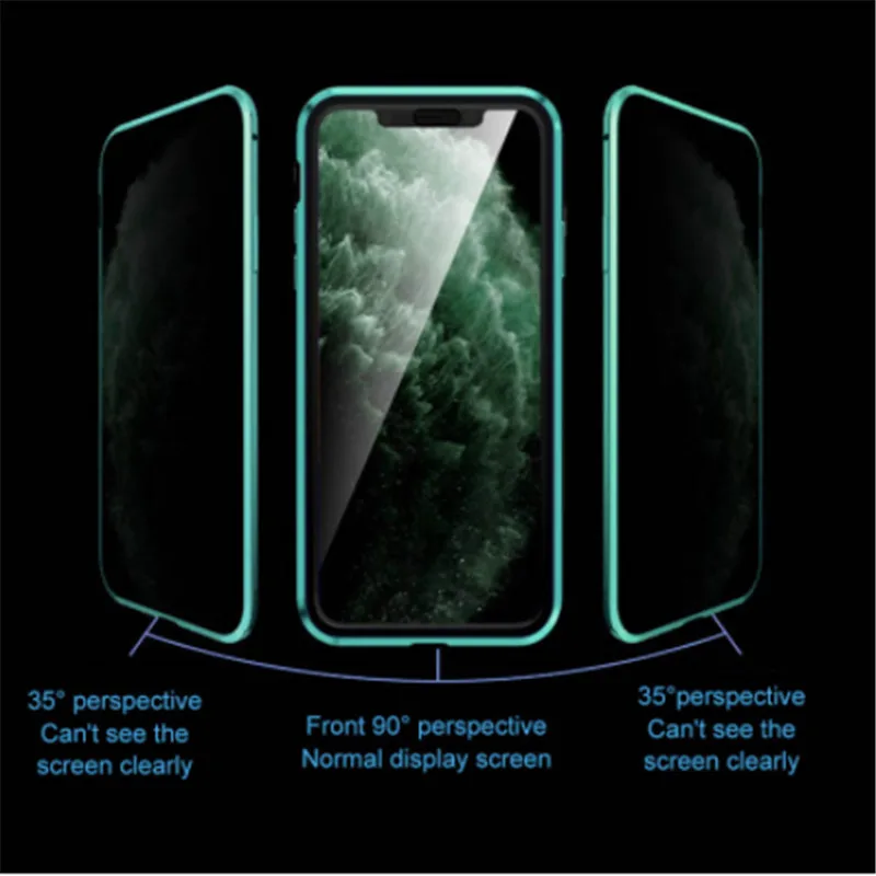 Магнитный стеклянный чехол 360 для iPhone 11 Анти шпион iphone 6 7 8 plus 8p 10 XS XR XSX PROMAX защитный