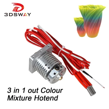 3DSWAY 3D Printer Parts Improved Multi-extrusion 3 In 1 Out Hotend Kit Multi Color 0.4mm/1.75mm PLA/ABS Filament
3DSWAY 3D Printer Parts Improved Multi-extrusion 3 In 1 Out Hotend Kit Multi Color 0.4mm/1.75mm PLA/ABS Filament