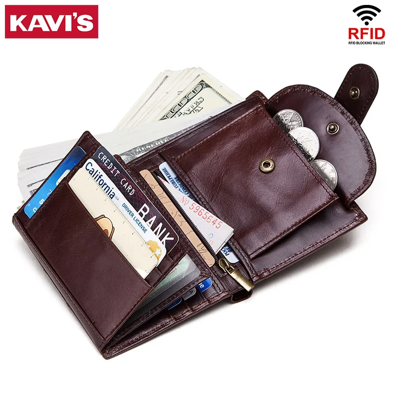 KAVIS RFID Cowhide Leather Men Wallet Mini Card Holder PORTFOLIO Portomonee Male Chain Walet Coin Purse Small Pocket Bag New
KAVIS RFID Cowhide Leather Men Wallet Mini Card Holder PORTFOLIO Portomonee Male Chain Walet Coin Purse Small Pocket Bag New