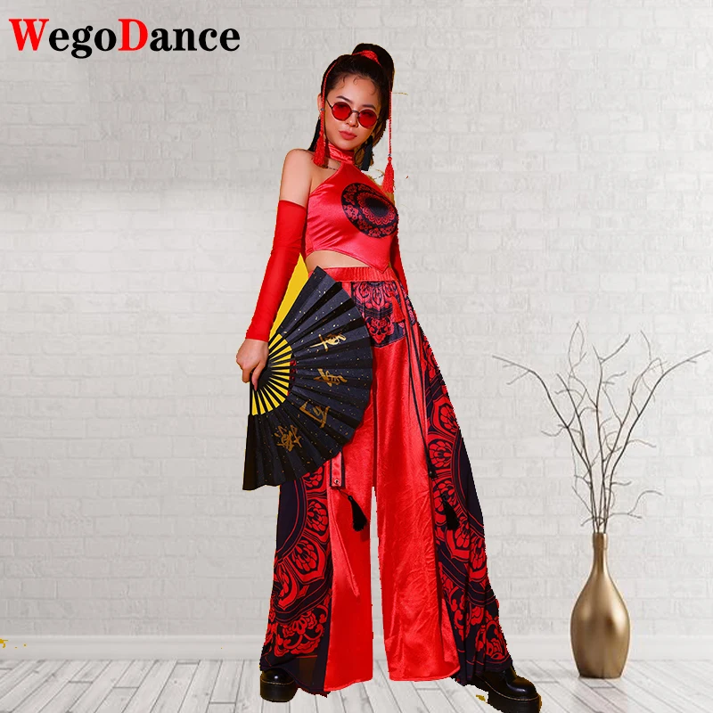 

China Style Women's Troupe Performance Dress New Singing Hip Hop Leading Dance Sexy Jazz Costume