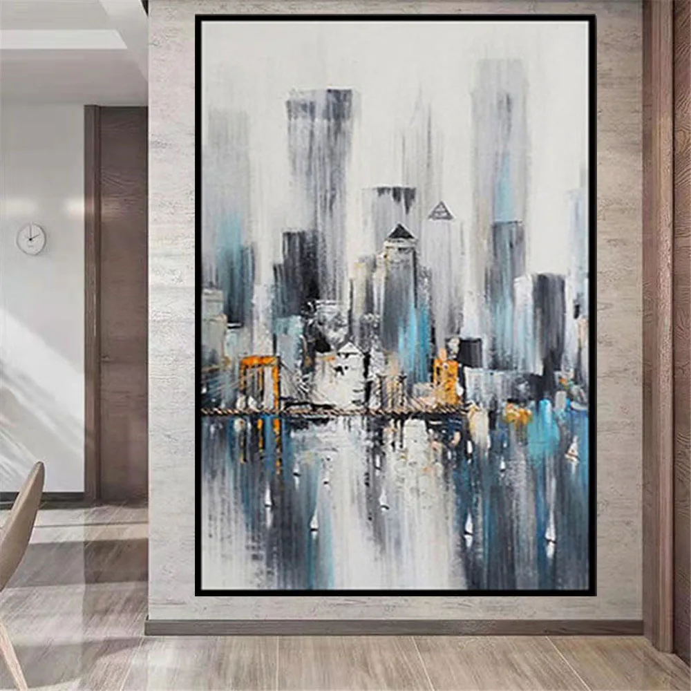 Hand-Painted Contempary Blue Abstract Building City Oil Painting On Canvas Posters Wall Art Picture For Living Room Decor Mural
Hand-Painted Contempary Blue Abstract Building City Oil Painting On Canvas Posters Wall Art Picture For Living Room Decor Mural
