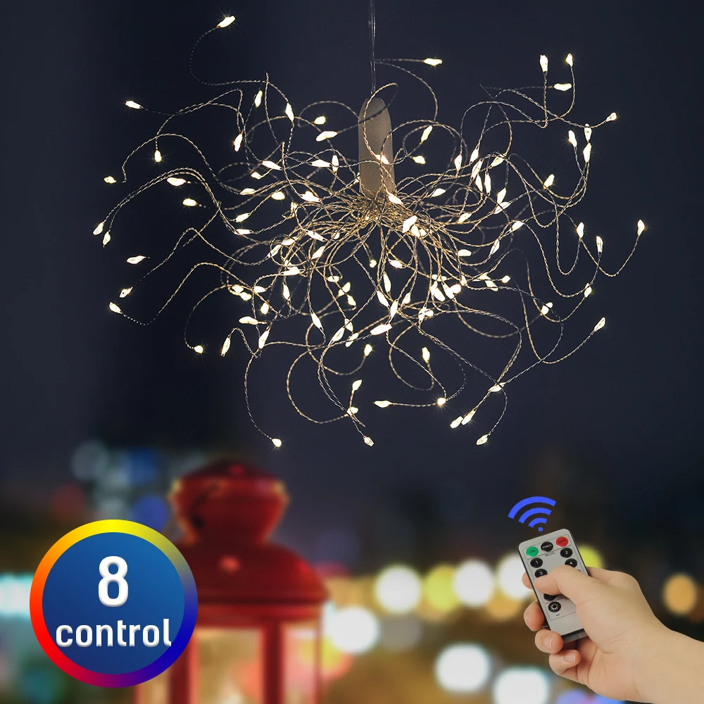 DIY Festival Hanging Starburst LED String Lights firework Copper Fairy Garland Christmas Lights Outdoor Light For Garden Decor
DIY Festival Hanging Starburst LED String Lights firework Copper Fairy Garland Christmas Lights Outdoor Light For Garden Decor