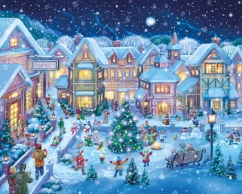 JOHNSON Holiday Village Square Building Snowman Tree Moon Snowflake background Computer print christmas photo backdrop
JOHNSON Holiday Village Square Building Snowman Tree Moon Snowflake background Computer print christmas photo backdrop