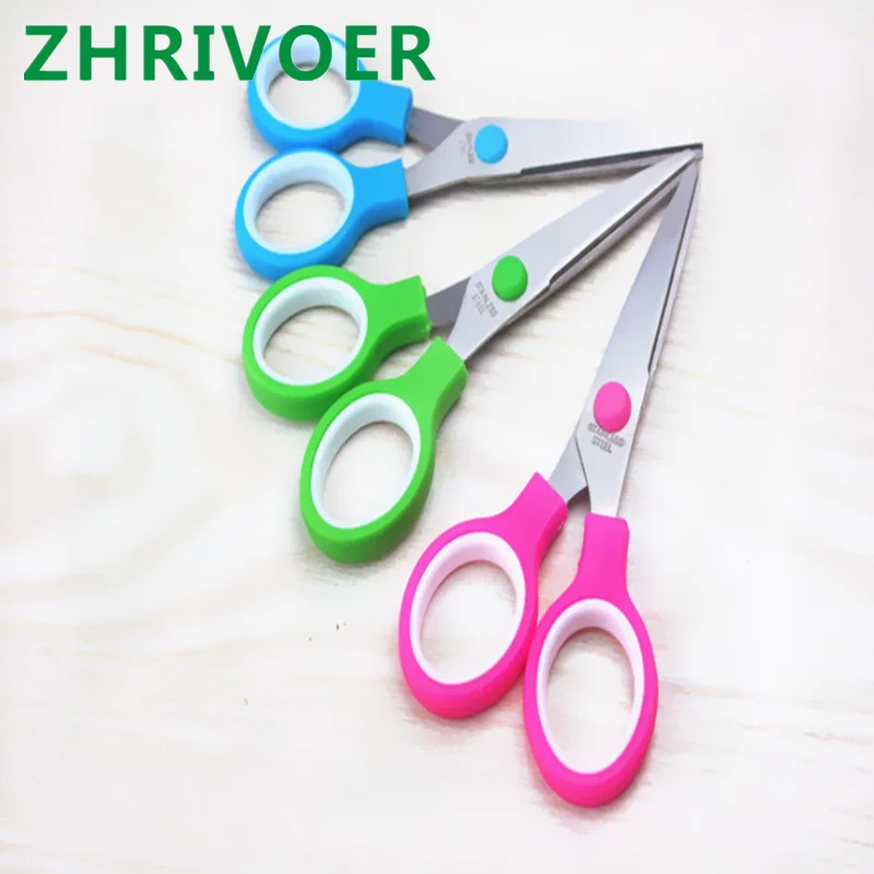 Color plastic handle hand scissors stainless steel office scissors students paperscissors children safety scissors customization
Color plastic handle hand scissors stainless steel office scissors students paperscissors children safety scissors customization