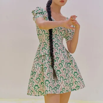 Women Vintage Summer Dress Floral Print V Neck Puff Sleeve High Waist Mini Dress
Women Vintage Summer Dress Floral Print V Neck Puff Sleeve High Waist Mini Dress