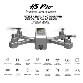 H5 2.4G Foldable RC Drone Aircraft 1080P/4K HD Camera 90 Degree Wide Angle Optical Flow Positioning Follow Me Airplane Toy
H5 2.4G Foldable RC Drone Aircraft 1080P/4K HD Camera 90 Degree Wide Angle Optical Flow Positioning Follow Me Airplane Toy