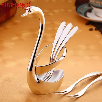 Stylish Stainless Steel Exquisite Gift Tableware Fruit Fork Coffee Spoon Set Dessert Fork Spoon Creative Zinc Alloy Swan
Stylish Stainless Steel Exquisite Gift Tableware Fruit Fork Coffee Spoon Set Dessert Fork Spoon Creative Zinc Alloy Swan