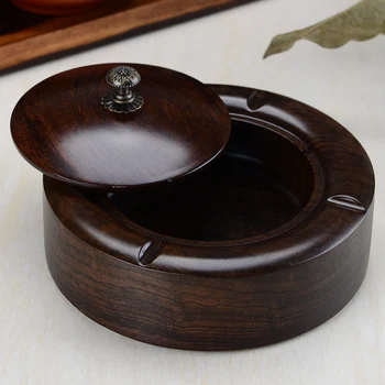 High-grade Chinese ebony wood ash tray with cover large wooden gift sitting room office personality
High-grade Chinese ebony wood ash tray with cover large wooden gift sitting room office personality