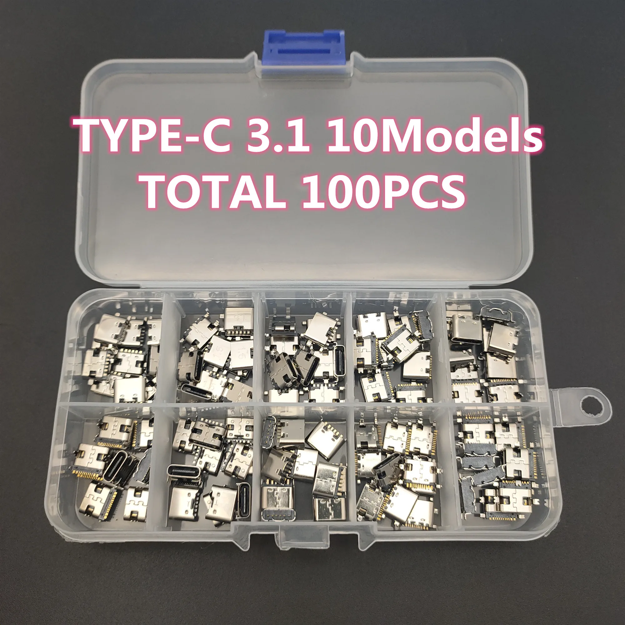 100 шт./лот 10 моделей разъемов для док-станции Usb Type-C Микс 6-контактных и