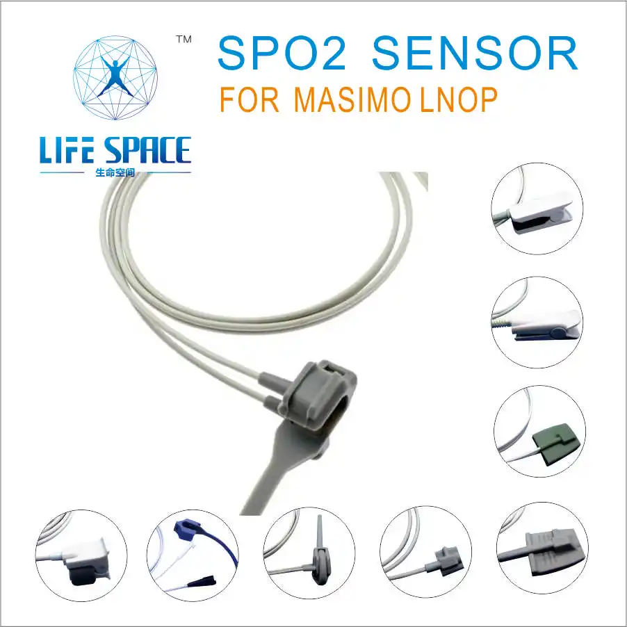 

SA-04 Reusable Spo2 Oxygen Sensor Cable 1.1M Child Neonate clip silicone wrap Y-model For MASIMO LNOP patient monitor