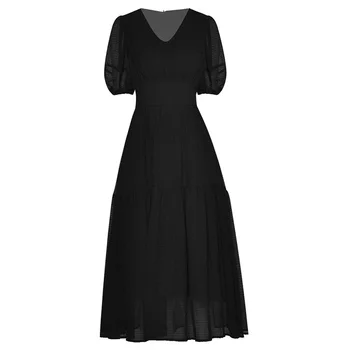 Women Sexy V-neck Short Lantern Sleeve Slim White Black Midi Dress 2020 New Summer Elegant Vestidos Robe Femme
Women Sexy V-neck Short Lantern Sleeve Slim White Black Midi Dress 2020 New Summer Elegant Vestidos Robe Femme