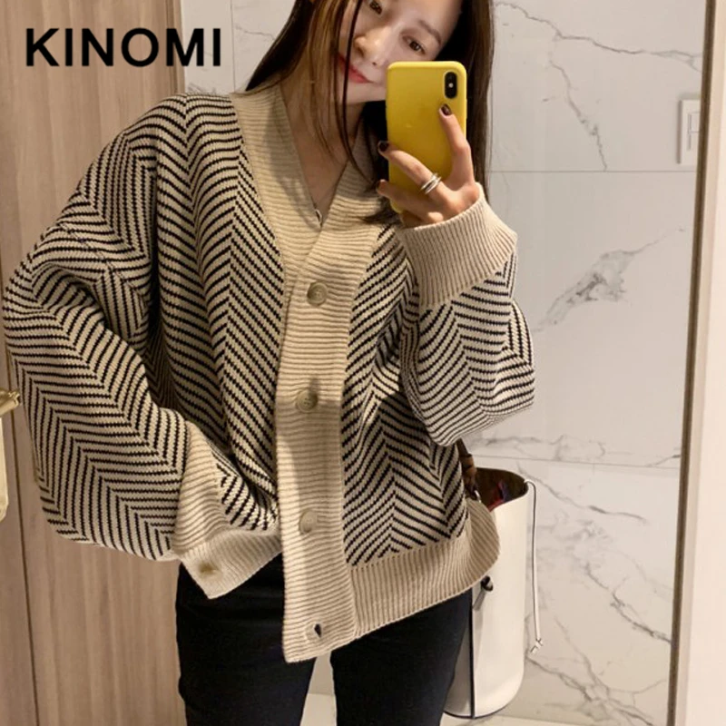 KINOMI корейский стиль женский свитер кардиган зима 2019 Новое поступление длинный