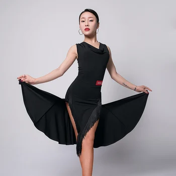 2020 New Latin Dance Practice Dress For Women's Sexy Sleeveless Backless Tassel Ballroom Dance Costume Training Clothes DL5612 
2020 New Latin Dance Practice Dress For Women's Sexy Sleeveless Backless Tassel Ballroom Dance Costume Training Clothes DL5612