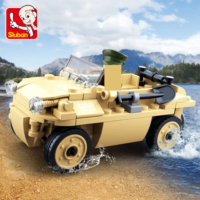 103Pcs Military WW2 Amphibious Car Model Bricks Army Troops Car Playmobil DIY Building Blocks Sets Educational Toys for Children
103Pcs Military WW2 Amphibious Car Model Bricks Army Troops Car Playmobil DIY Building Blocks Sets Educational Toys for Children