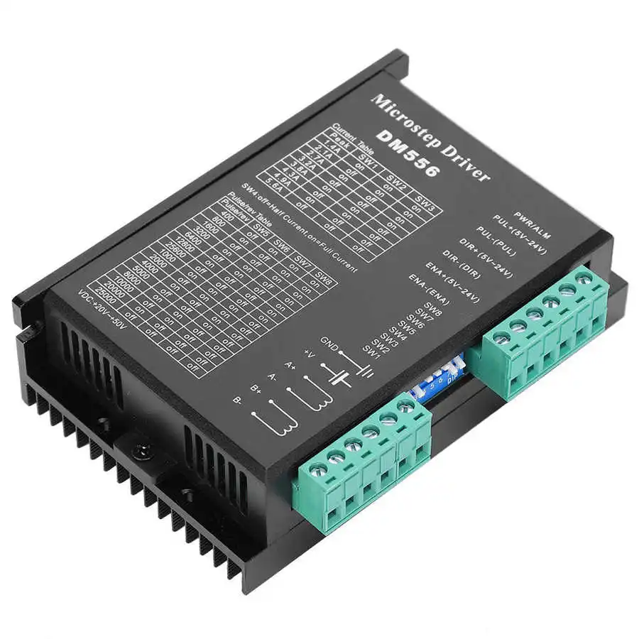 Stepper Motor Driver DM556 20-50VDC Low Noise Anti‑Interference 200kHz Pulse Input Frequency
Stepper Motor Driver DM556 20-50VDC Low Noise Anti‑Interference 200kHz Pulse Input Frequency