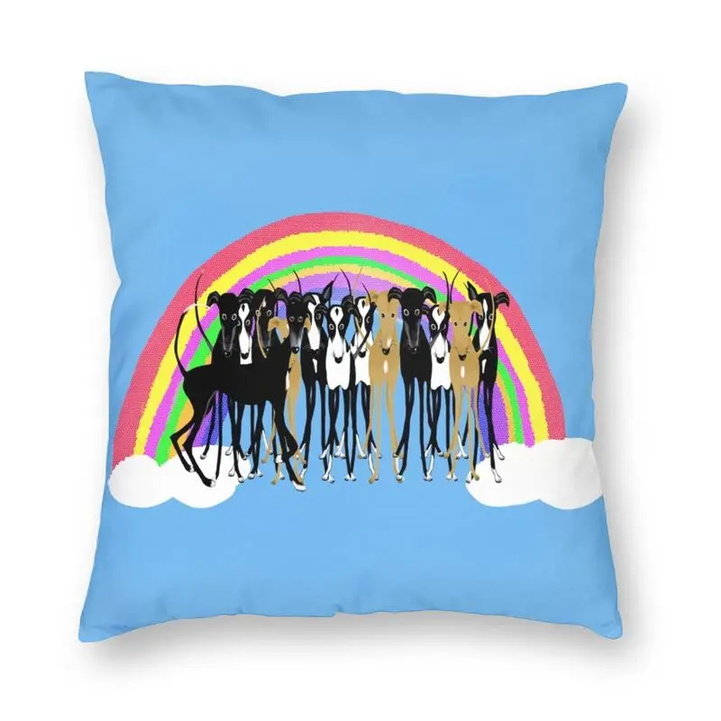 Greyhounds Gathering At The Rainbow Square Pillow Case Decoration Whippet Dog Animal Cushions Throw Pillow For Car Double-sided
Greyhounds Gathering At The Rainbow Square Pillow Case Decoration Whippet Dog Animal Cushions Throw Pillow For Car Double-sided