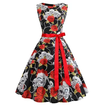 Plus Size Floral Vintage Midi Dress Robe Femme Skull Print Casual Elegant Summer Dress Women Sleeveless Sexy Party Dresses Belt
Plus Size Floral Vintage Midi Dress Robe Femme Skull Print Casual Elegant Summer Dress Women Sleeveless Sexy Party Dresses Belt