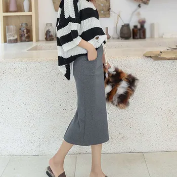 Women Skirt Elastic High Waist Skirt Solid Color Wild Skirt Word Long Paragraph Skirt
Women Skirt Elastic High Waist Skirt Solid Color Wild Skirt Word Long Paragraph Skirt
