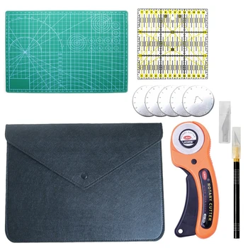 45mm Rotary Cutter Set Blades Fabric Circular Quilting Cutting Patchwork Leathercraft Sewing Tool Quilter Leather Cutter
45mm Rotary Cutter Set Blades Fabric Circular Quilting Cutting Patchwork Leathercraft Sewing Tool Quilter Leather Cutter