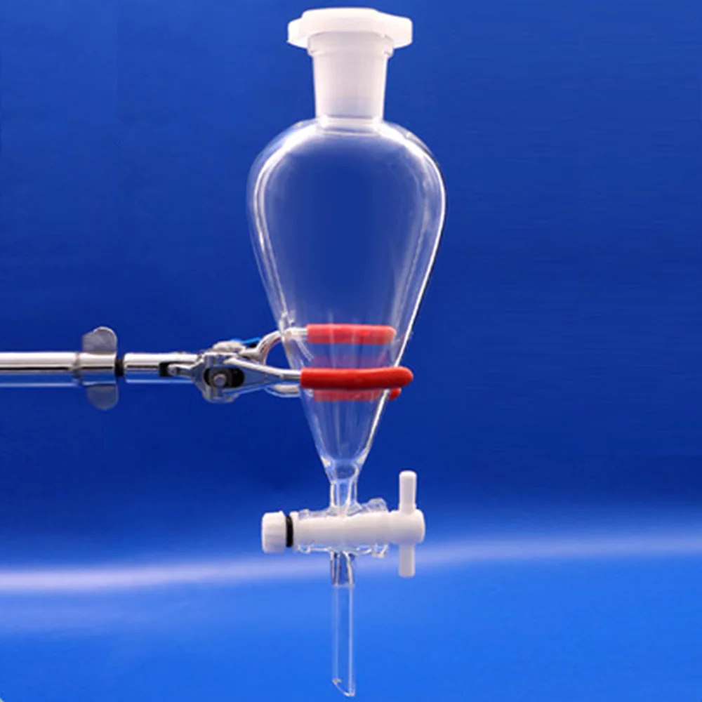 High quality Pear-shaped glass separating funnel with PTFE Standard Taper Stopper funnel Experimental consumables Laboratory equ
High quality Pear-shaped glass separating funnel with PTFE Standard Taper Stopper funnel Experimental consumables Laboratory equ