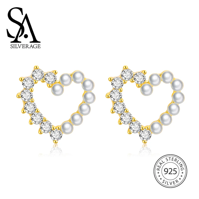 SA SILVERAGE Zircon Real Pearl Earrings Fresh Water Pearl Desert Moonlit Design Popular New Feminine Sterling Silver Earrings
SA SILVERAGE Zircon Real Pearl Earrings Fresh Water Pearl Desert Moonlit Design Popular New Feminine Sterling Silver Earrings