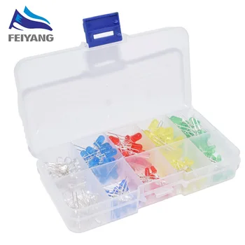 200PC/Lot 3MM 5MM Led Kit With Box Mixed Color Red Green Yellow Blue White Light Emitting Diode Assortment 20PCS Each New
200PC/Lot 3MM 5MM Led Kit With Box Mixed Color Red Green Yellow Blue White Light Emitting Diode Assortment 20PCS Each New