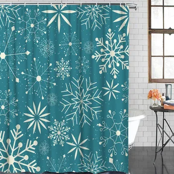 Waterproof Polyester Fabric Shower Curtain Christmas Themed Snowflake Pattern Shower Curtain
Waterproof Polyester Fabric Shower Curtain Christmas Themed Snowflake Pattern Shower Curtain