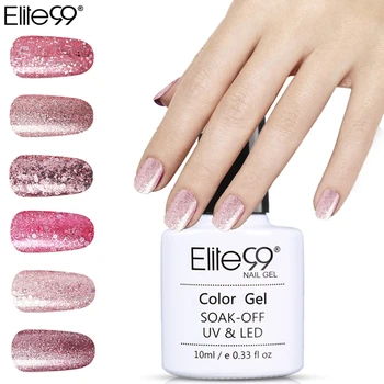 

Elite99 10ml Rose Gold Gel Varnish Nail Polish Bling Glitter Nail Gel Polish Soak Off Shining Nail Art Manicure UV Gel Lacquer