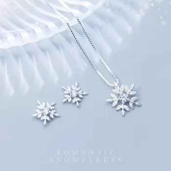 Exquisite S925 Silver Snowflake Stud Earrings Flower Necklace Pendant Ladies Engagement Jewelry Set
Exquisite S925 Silver Snowflake Stud Earrings Flower Necklace Pendant Ladies Engagement Jewelry Set