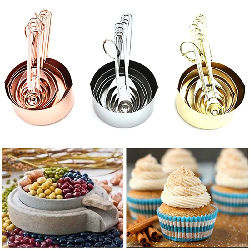 4/8pcs Gold Measuring Cups Measuring Spoons Set Stainless Steel Dry and Liquid Ingredients Cooking Utensils
4/8pcs Gold Measuring Cups Measuring Spoons Set Stainless Steel Dry and Liquid Ingredients Cooking Utensils