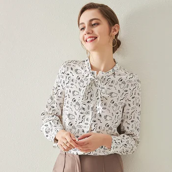 19mm Silk Crepe Satin Surface Long Sleeve Shirt 2020 Autumn New Collar Ribbon Bow Silk Top Dropshipping
19mm Silk Crepe Satin Surface Long Sleeve Shirt 2020 Autumn New Collar Ribbon Bow Silk Top Dropshipping