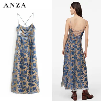 ANZA Women Slip Dress with V-neck Sleeveless Patchwork Eleagant Loose Tweed Mididress
ANZA Women Slip Dress with V-neck Sleeveless Patchwork Eleagant Loose Tweed Mididress
