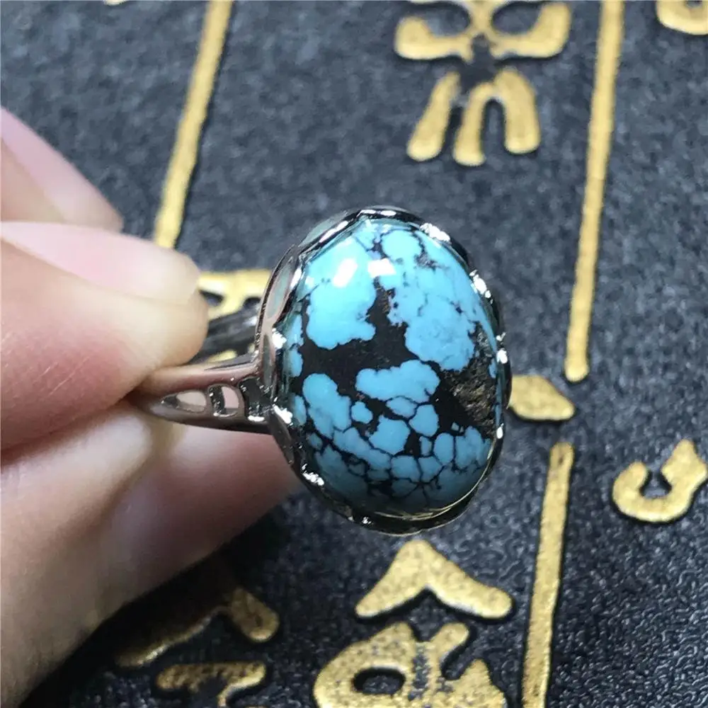 15x11mm Natural Turquoise Ring For Woman Man Crystal Anniversary Love Gift 925 Silver Sterling Adjustable Ring Jewelry AAAAA 
15x11mm Natural Turquoise Ring For Woman Man Crystal Anniversary Love Gift 925 Silver Sterling Adjustable Ring Jewelry AAAAA