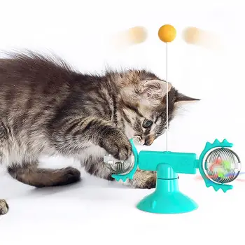 Interactive Cat Toy Windmill Portable With Feather Scratch Toys Massage Suction Cup Ball toy Cats Puzzle Training Toy
Interactive Cat Toy Windmill Portable With Feather Scratch Toys Massage Suction Cup Ball toy Cats Puzzle Training Toy