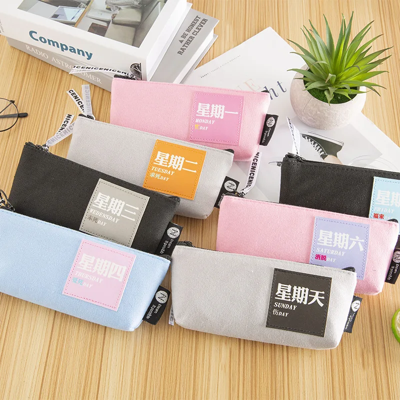 Creative Simple Men and Women Week Stationery Pencil Case Primary School STUDENT'S Mass Canvas Pen Bag Customizable Logo
Creative Simple Men and Women Week Stationery Pencil Case Primary School STUDENT'S Mass Canvas Pen Bag Customizable Logo
